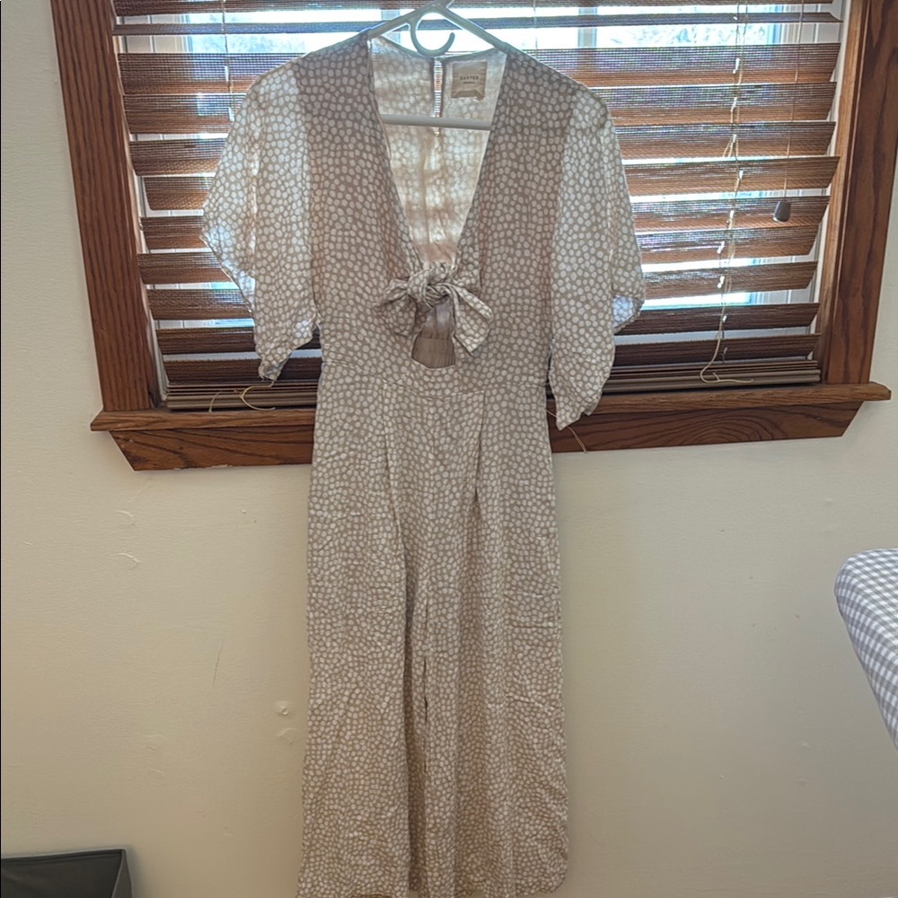 Harper Heritage Beige Patterned Jumpsuit